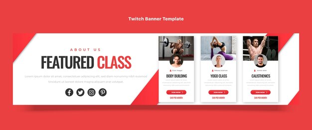Modelo de banner de contração muscular de fitness design plano