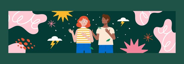 Modelo de banner de contração plana para o Dia Mundial da Saúde Mental