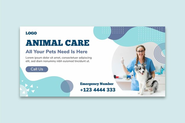 Modelo de banner de cuidado animal