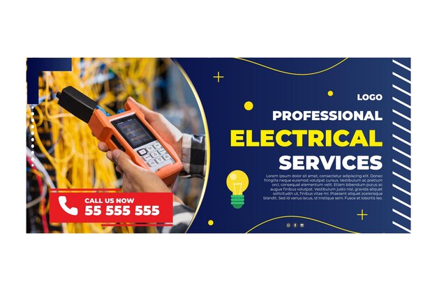 Modelo de banner de eletricista