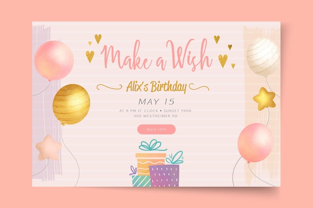 Modelo de banner de festa de aniversário