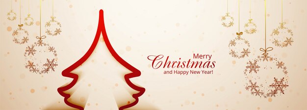 Modelo de banner de natal com enfeites