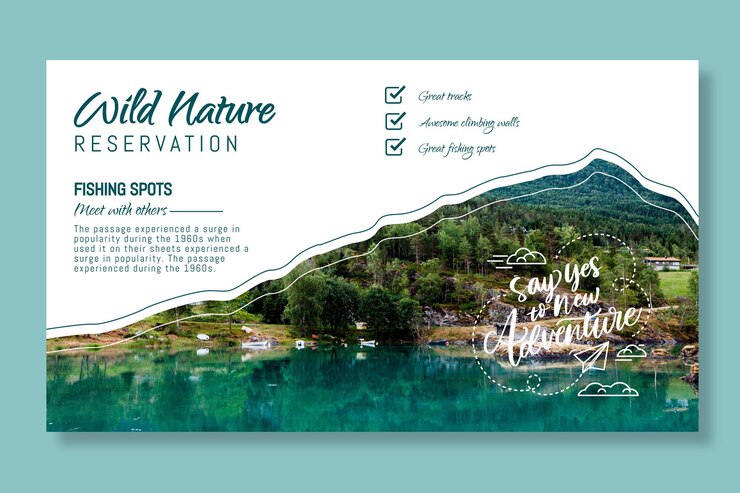 Vetor grátis modelo de banner de natureza selvagem com foto