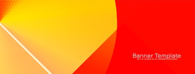 Modelo de banner de negócios geométrico vermelho e amarelo elegante moderno