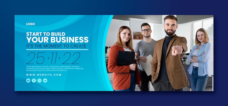 Vetor grátis modelo de banner de negócios gradiente