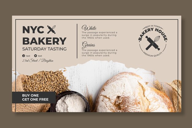 Modelo de banner de pão com foto