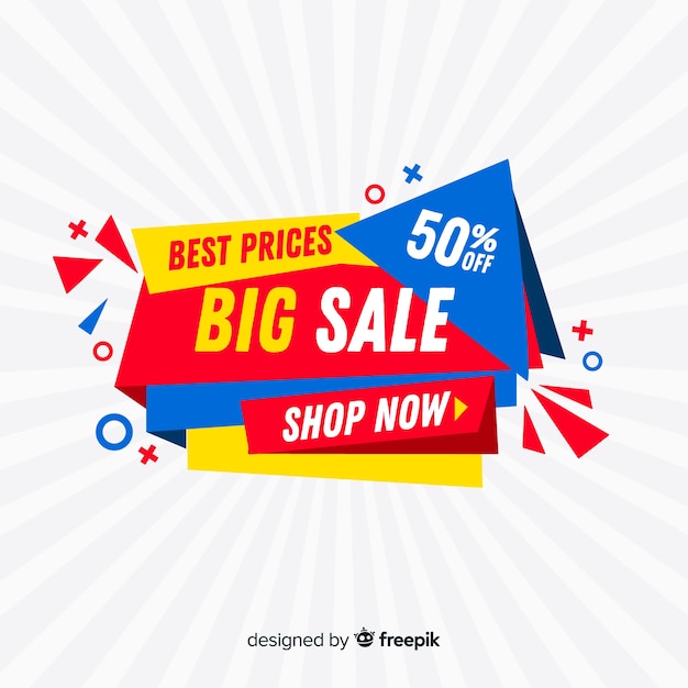 Modelo de banner de promoção de venda abstrata