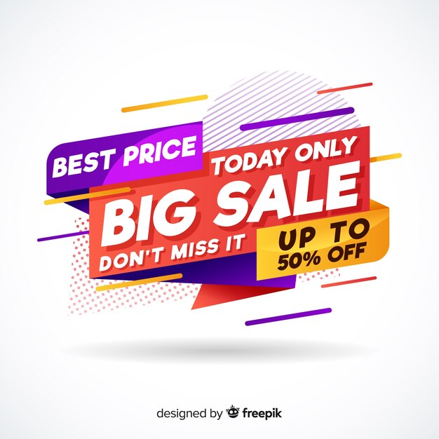 Modelo de banner de promoção de venda abstrata