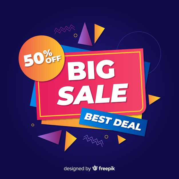 Modelo de banner de promoção de venda abstrata
