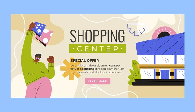 Modelo de banner de supermercado gradiente