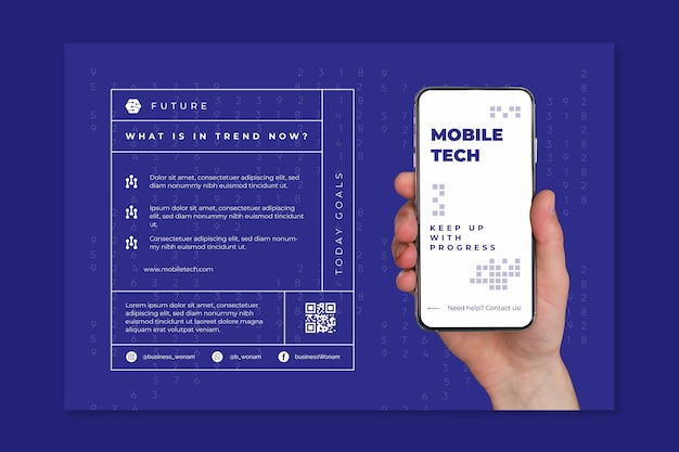 Modelo de banner de tecnologia móvel