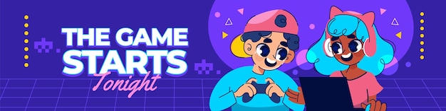 Vetor grátis modelo de banner de twitch da noite de jogo