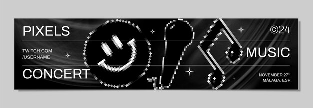 Modelo de banner de twitch de concerto ao vivo