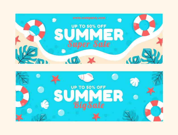 Modelo de banner de venda de verão