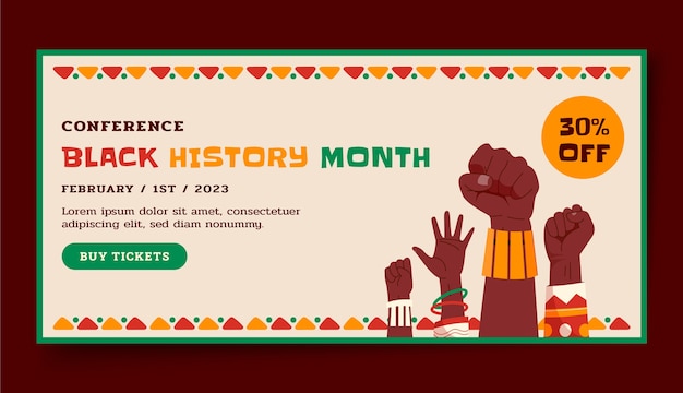 Vetor grátis modelo de banner de venda do mês da história negra