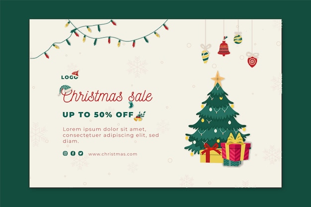Modelo de banner de vendas de Natal