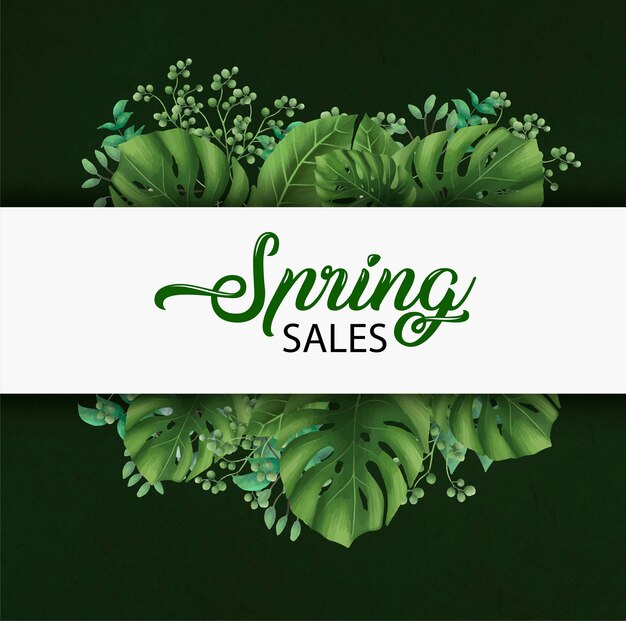 Modelo de banner de vendas de primavera