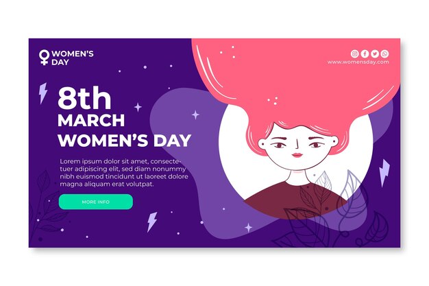 Modelo de banner do Dia Internacional da Mulher