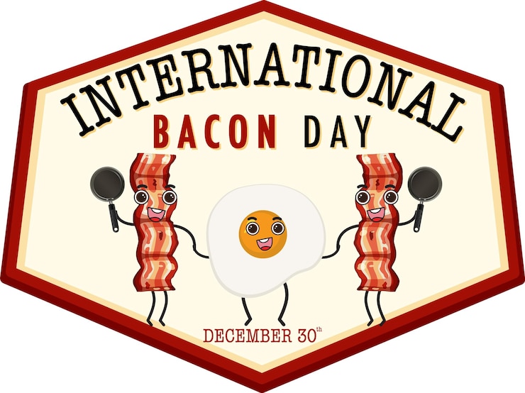 Vetor grátis modelo de banner do dia internacional do bacon