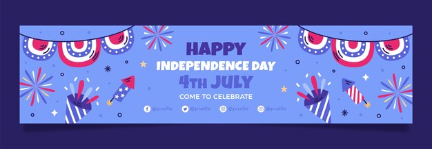 Modelo de banner do Twitch para celebração americana de 4 de julho
