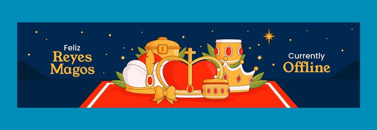 Vetor grátis modelo de banner do twitch para reyes magos
