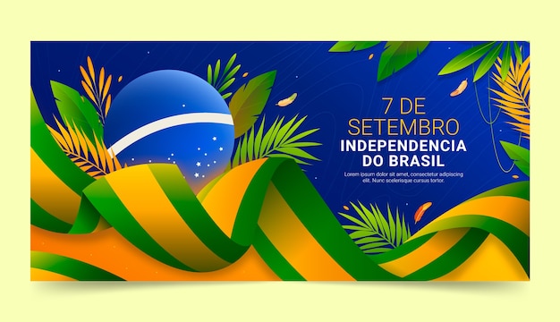 Modelo de banner horizontal gradiente 7 de setembro