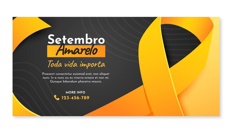 Vetor grátis modelo de banner horizontal gradiente para o mês brasileiro de prevenção ao suicídio