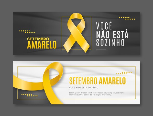 Modelo de banner horizontal realista para o mês brasileiro de prevenção ao suicídio