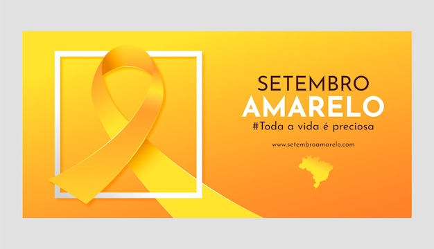 Modelo de banner horizontal realista para o mês brasileiro de prevenção ao suicídio