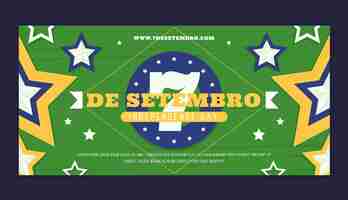 Vetor grátis modelo de banner plano para celebração de 7 de setembro