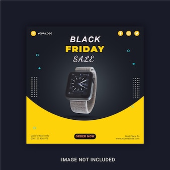 Modelo de banner post instagram em mídia social black friday sale