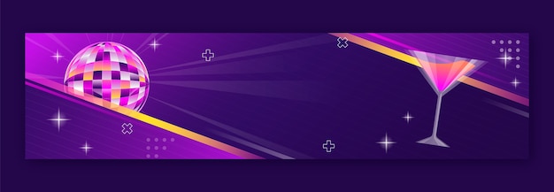 Modelo de banner twitch de festa de boate e vida noturna