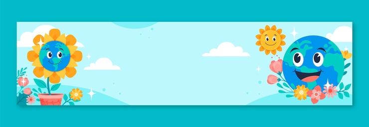 Vetor grátis modelo de banner twitch para celebração do dia da terra