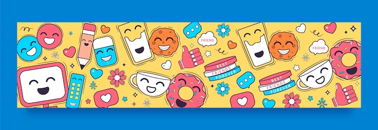 Vetor grátis modelo de banner twitch para celebração do dia internacional da amizade