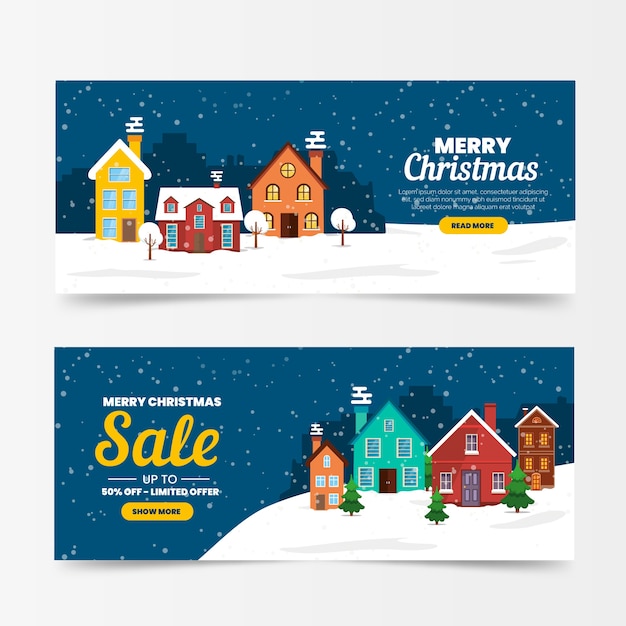 Modelo de banners de cidade natal de design plano