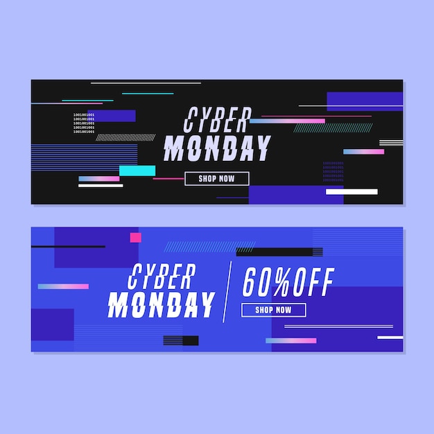 Modelo de banners de cyber segunda-feira de falhas