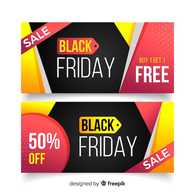 Modelo de banners de sexta-feira negra gradiente