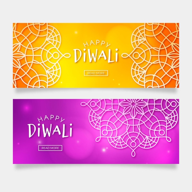 Vetor grátis modelo de banners diwali