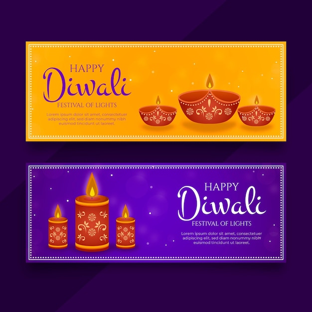 Vetor grátis modelo de banners diwali