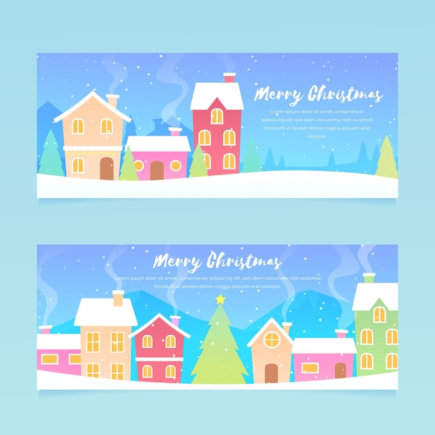 Modelo de banners para cidade natal de design plano