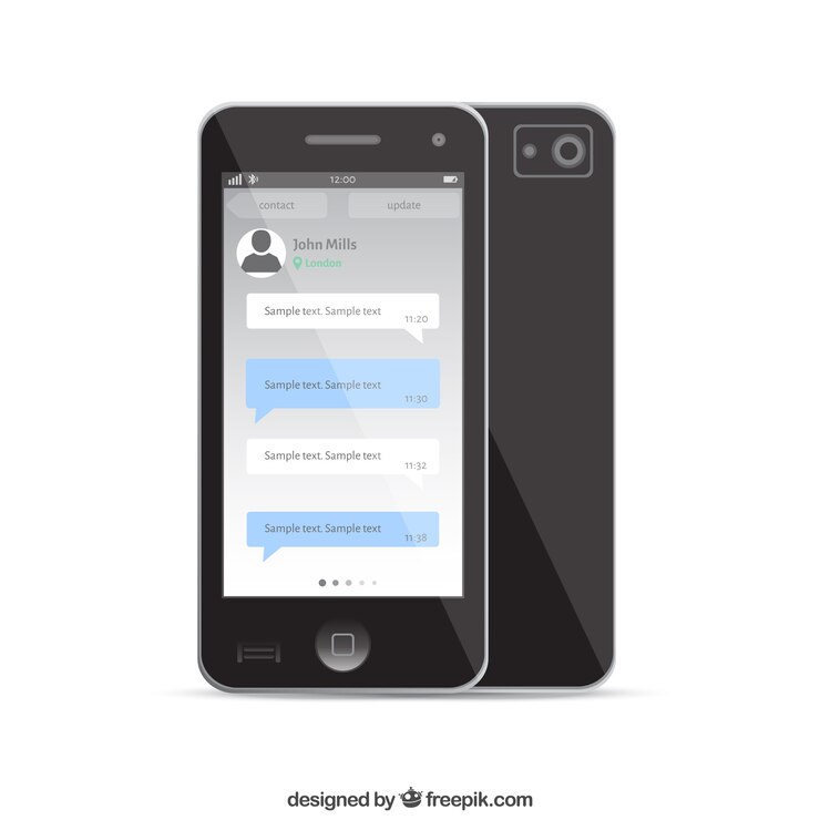Vetor grátis modelo de bate-papo do telefone móvel