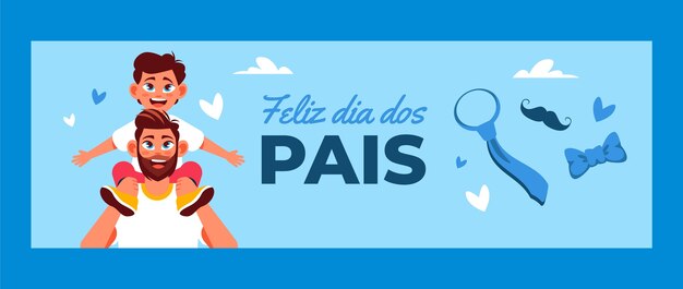 Modelo de cabeçalho do twitter de dia dos pais plano