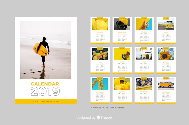 Modelo de calendário 2019