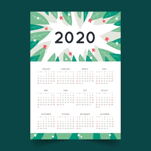 Modelo de calendário abstrato 2020