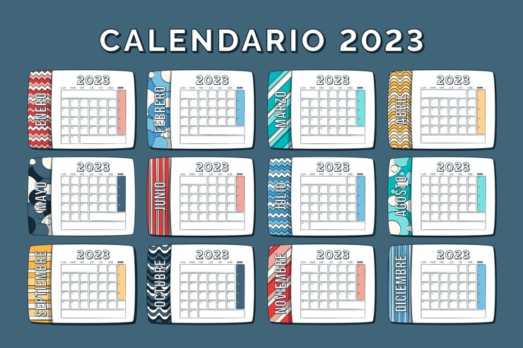 Vetor grátis modelo de calendário anual desenhado à mão