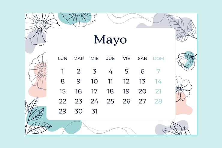 Vetor grátis modelo de calendário anual desenhado à mão