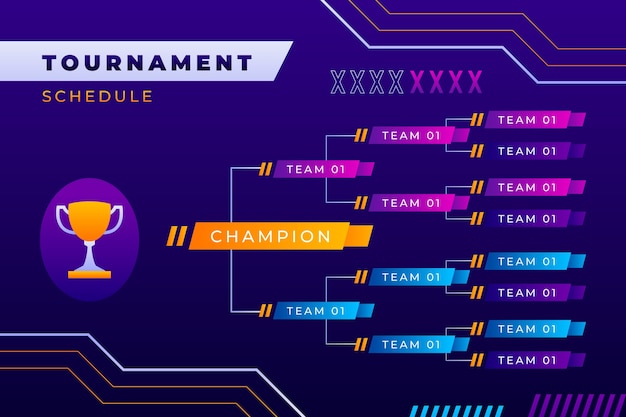 Modelo de calendário de torneio gradiente