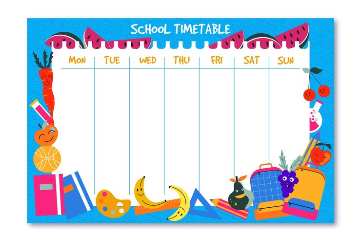 Vetor grátis modelo de calendário de volta às aulas