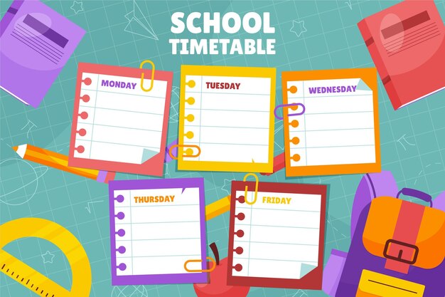 Modelo de calendário de volta às aulas