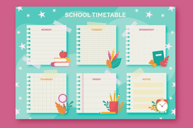 Modelo de calendário de volta às aulas